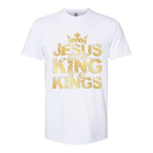 Jesus Christ Is King Faith Gold Bible Quote Gift Softstyle CVC T-Shirt