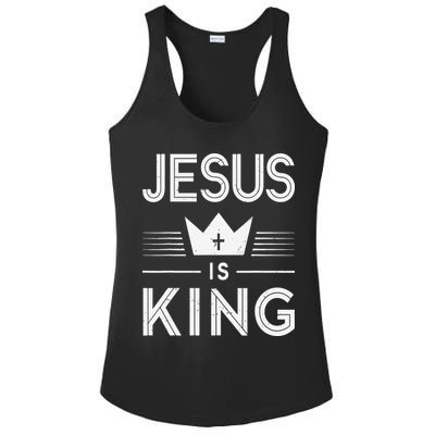 Jesus Christ Is King Christian God Son Ladies PosiCharge Competitor Racerback Tank