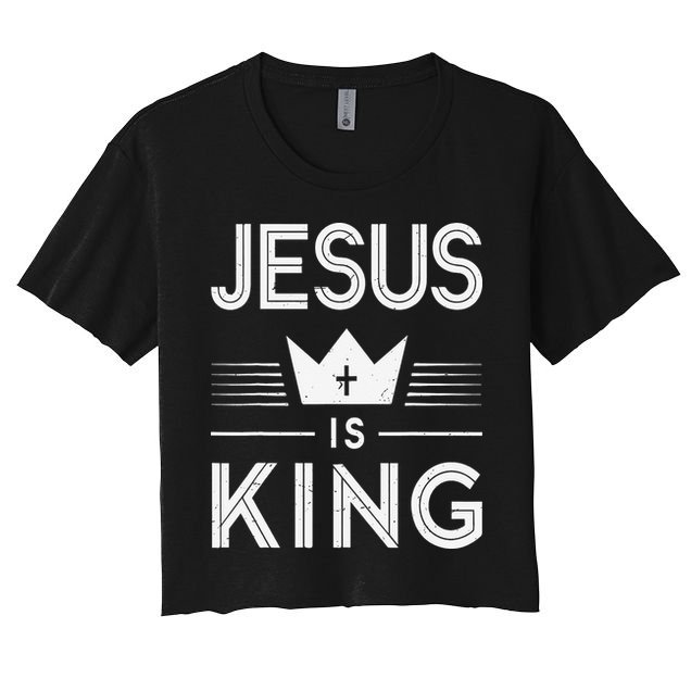 Jesus Christ Is King Christian God Son Crop Top