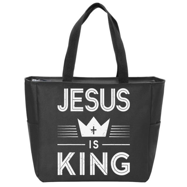 Jesus Christ Is King Christian God Son Zip Tote Bag