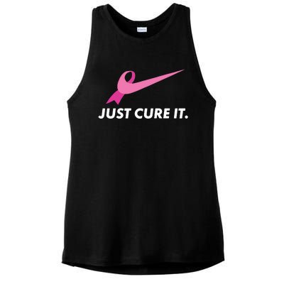 Just Cure It Breast Cancer Awareness Ladies PosiCharge Tri-Blend Wicking Tank