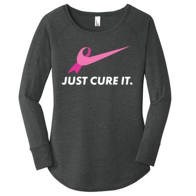 Just Cure It Breast Cancer Awareness Women's Perfect Tri Tunic Long Sleeve Shirt