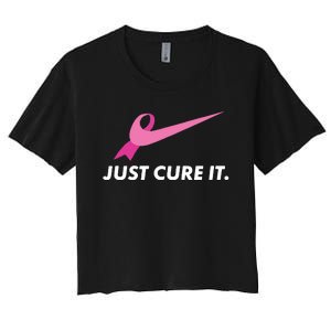 Just Cure It Breast Cancer Awareness Women's Crop Top Tee