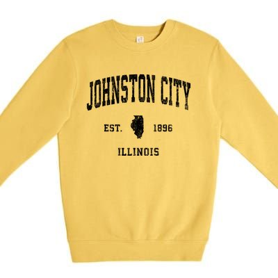 Johnston City Illinois Il Vintage Athletic Sports Premium Crewneck Sweatshirt