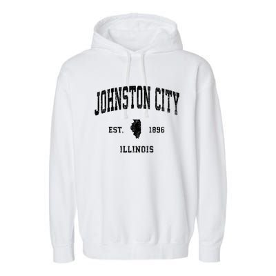 Johnston City Illinois Il Vintage Athletic Sports Garment-Dyed Fleece Hoodie