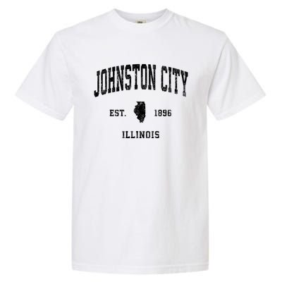 Johnston City Illinois Il Vintage Athletic Sports Garment-Dyed Heavyweight T-Shirt