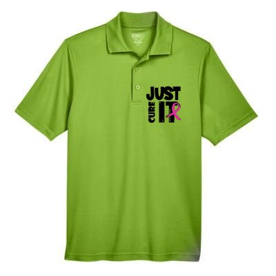 Just Cure It Breast Cancer Ribbon Men's Origin Performance Pique Polo