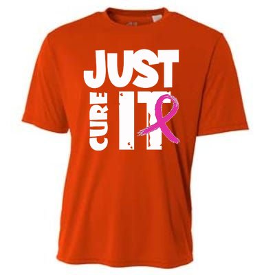 Just Cure It Breast Cancer Ribbon Cooling Performance Crew T-Shirt