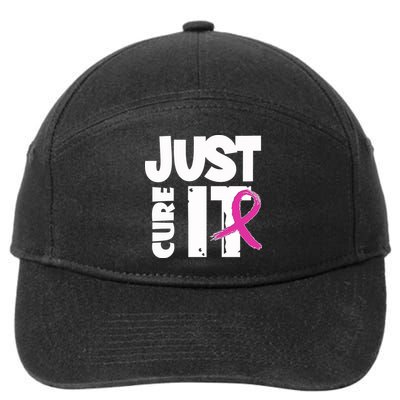 Just Cure It Breast Cancer Ribbon 7-Panel Snapback Hat