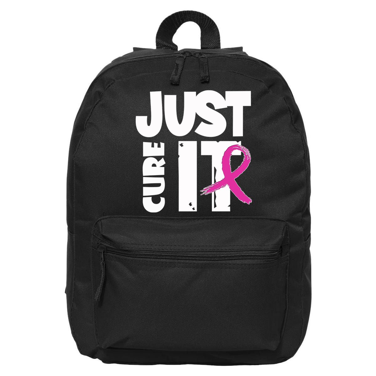 Just Cure It Breast Cancer Ribbon 16 in Basic Backpack