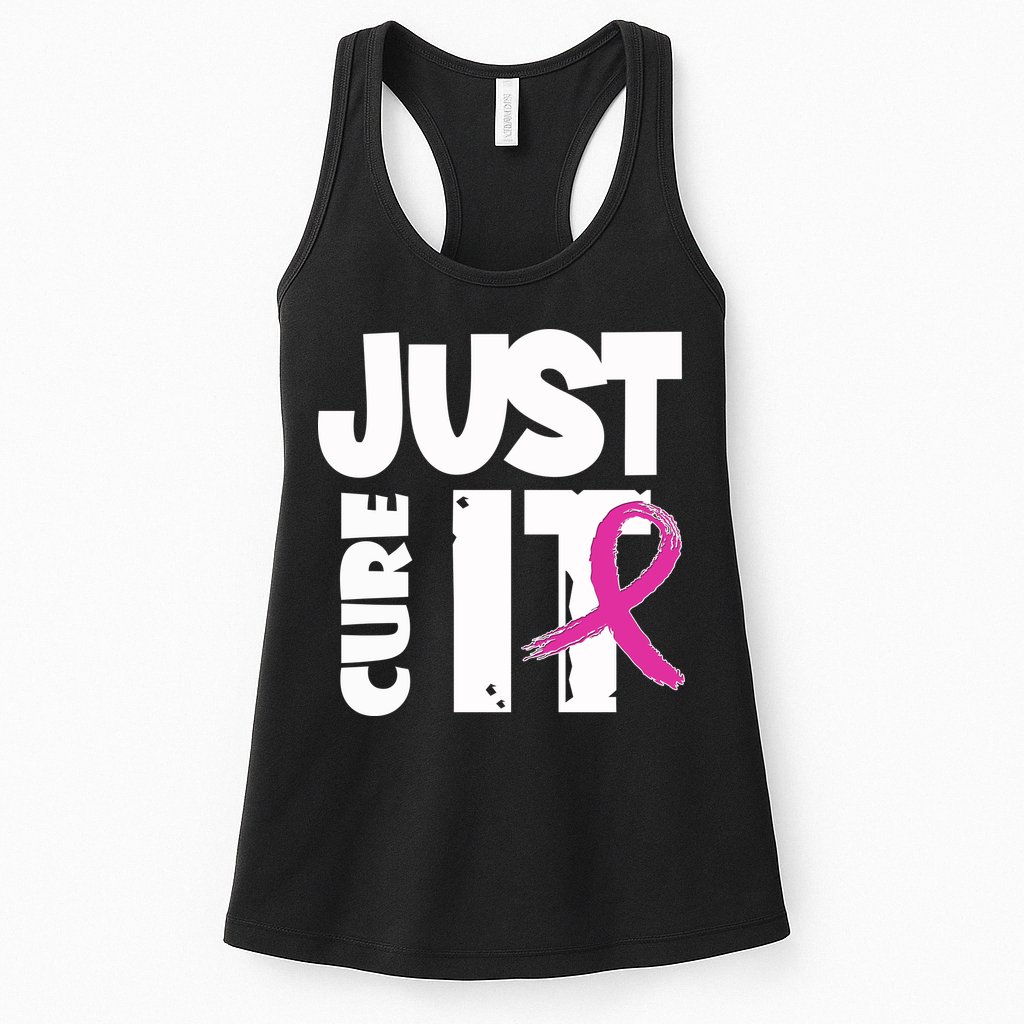 Just Cure It Breast Cancer Ribbon Womens Tank Top