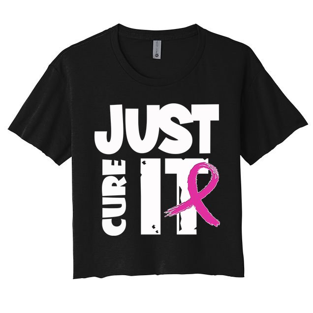 Just Cure It Breast Cancer Ribbon Crop Top
