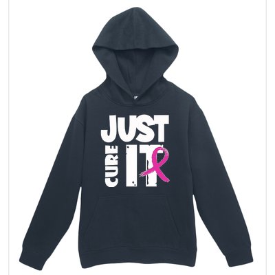 Just Cure It Breast Cancer Ribbon Urban Pullover Hoodie