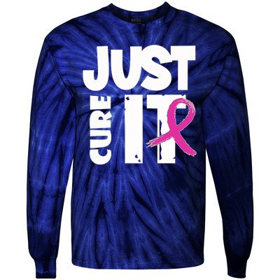 Just Cure It Breast Cancer Ribbon Tie-Dye Long Sleeve Shirt