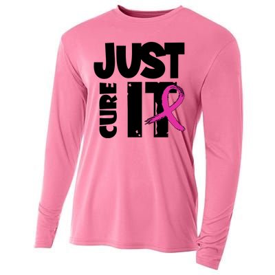 Just Cure It Breast Cancer Ribbon Cooling Performance Long Sleeve Crew