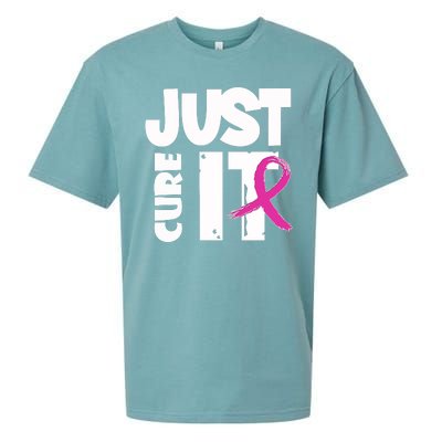 Just Cure It Breast Cancer Ribbon Sueded Cloud Jersey T-Shirt