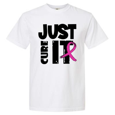 Just Cure It Breast Cancer Ribbon Garment-Dyed Heavyweight T-Shirt