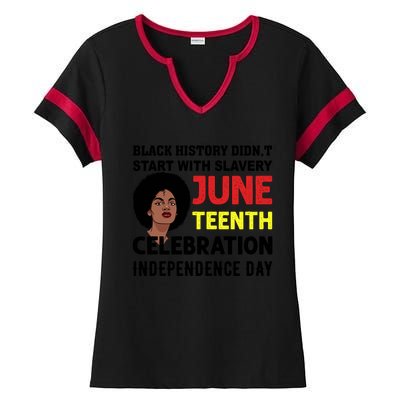 Juneteenth Celebration Independence Day Graphic Ladies Halftime Notch Neck Tee