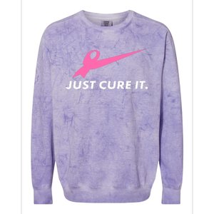 Just Cure It Breast Cancer Awareness Colorblast Crewneck Sweatshirt