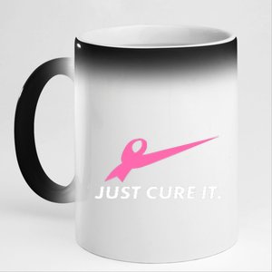 Just Cure It Breast Cancer Awareness 11oz Black Color Changing Mug