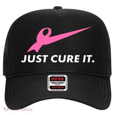 Just Cure It Breast Cancer Awareness High Crown Mesh Back Trucker Hat
