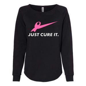 Just Cure It Breast Cancer Awareness Womens California Wash Sweatshirt