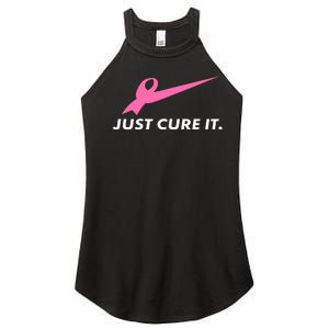 Just Cure It Breast Cancer Awareness Women's Perfect Tri Rocker Tank