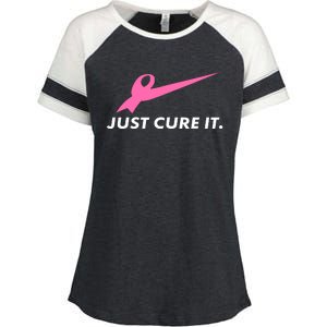 Just Cure It Breast Cancer Awareness Enza Ladies Jersey Colorblock Tee