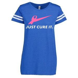 Just Cure It Breast Cancer Awareness Enza Ladies Jersey Football T-Shirt