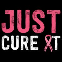 Just Cure It Ribbon Breast Cancer Awareness Funny Gift Drawstring Bag