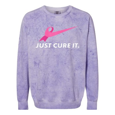 Just Cure It Breast Cancer Awareness Colorblast Crewneck Sweatshirt