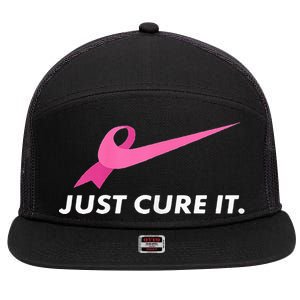 Just Cure It Breast Cancer Awareness 7 Panel Mesh Trucker Snapback Hat