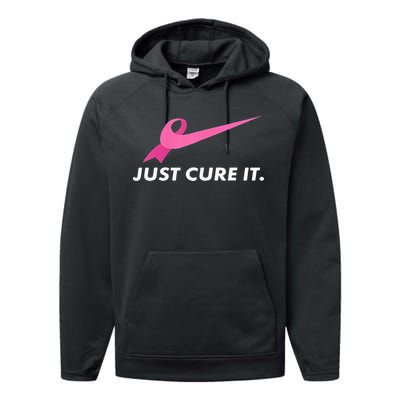 Just Cure It Breast Cancer Awareness Performance Fleece Hoodie