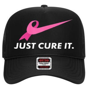 Just Cure It Breast Cancer Awareness High Crown Mesh Back Trucker Hat