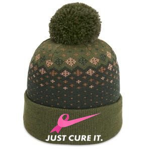 Just Cure It Breast Cancer Awareness The Baniff Cuffed Pom Beanie