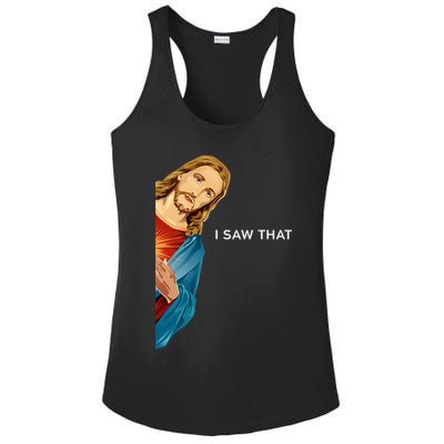 Jesus Christian I Saw That Funny God Ladies PosiCharge Competitor Racerback Tank