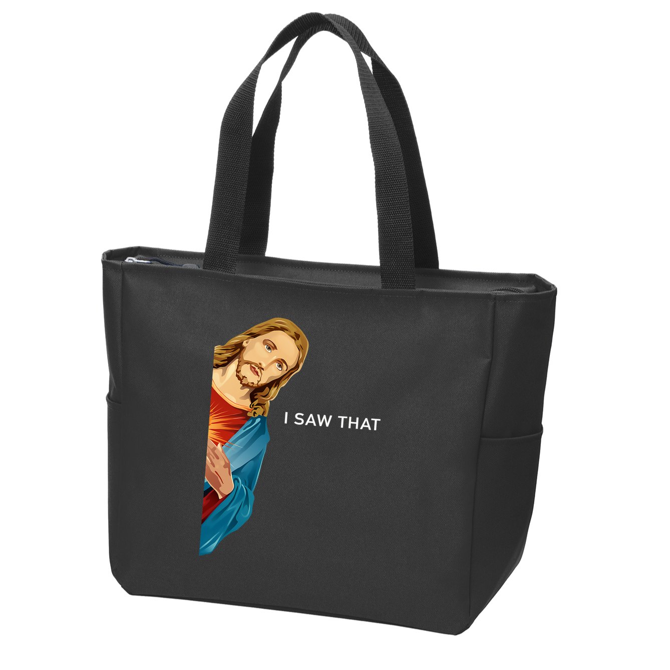 Jesus Christian I Saw That Funny God Zip Tote Bag