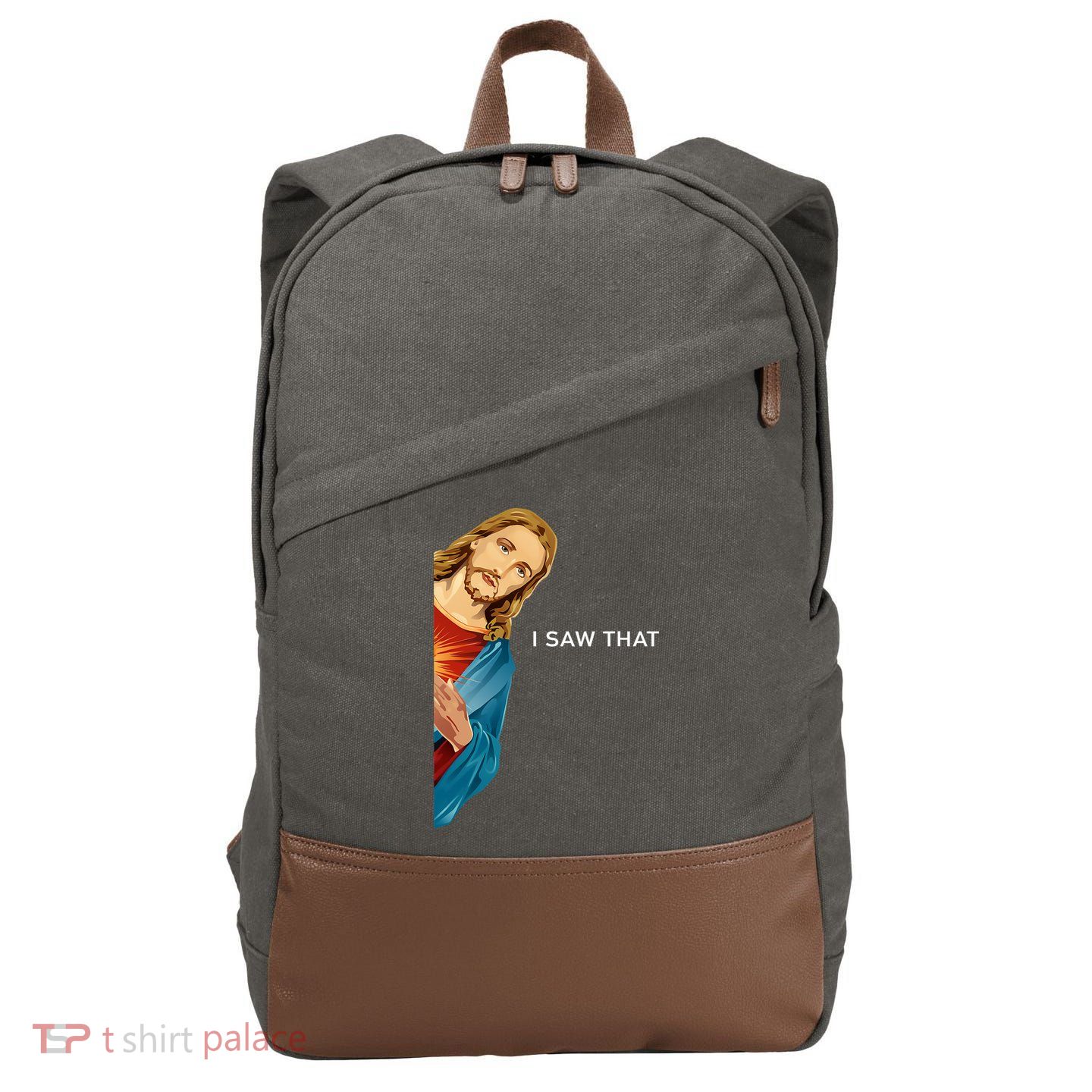 Jesus Christian I Saw That Funny God Cotton Canvas Backpack