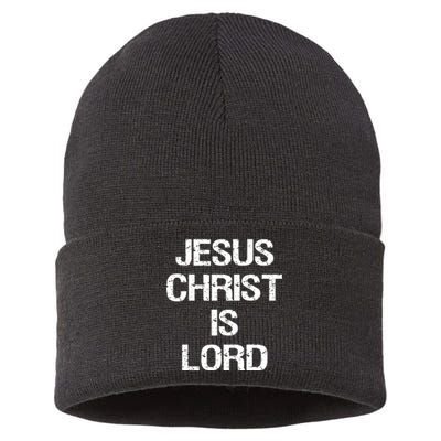 Jesus Christ Is Lord Christian Believer Sustainable Knit Beanie