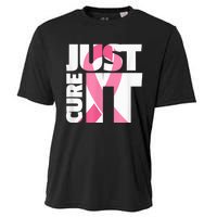 Just Cure It Breast Cancer Fighter Warrior Awareness Cooling Performance Crew T-Shirt