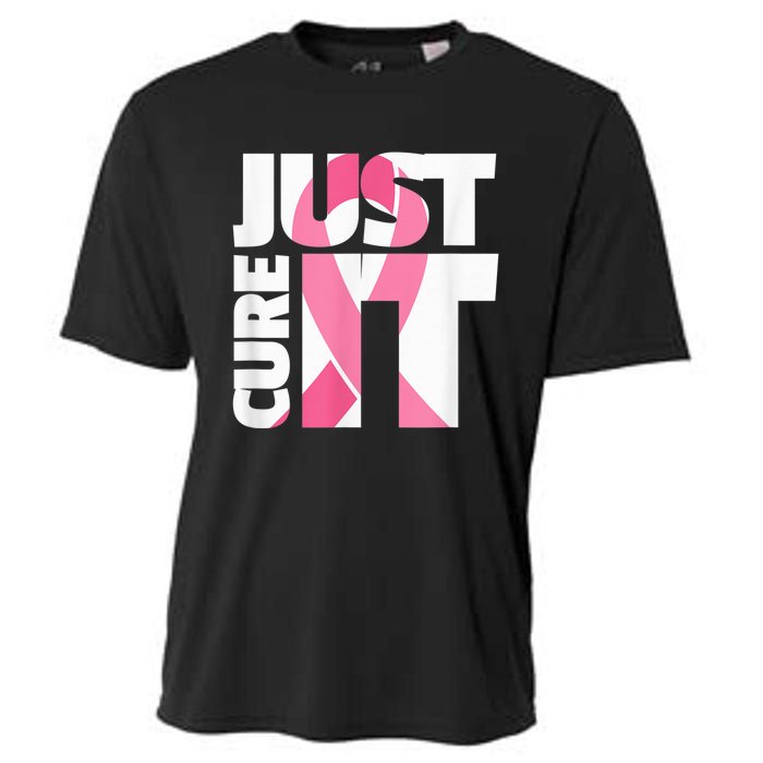 Just Cure It Breast Cancer Fighter Warrior Awareness Cooling Performance Crew T-Shirt