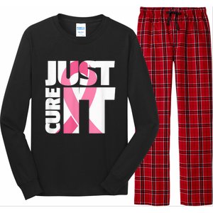 Just Cure It Breast Cancer Fighter Warrior Awareness Long Sleeve Pajama Set