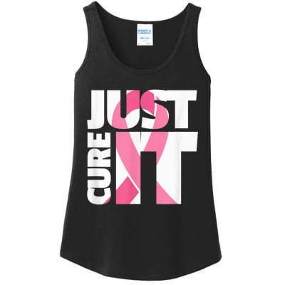 Just Cure It Breast Cancer Fighter Warrior Awareness Ladies Essential Tank