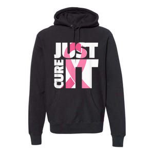 Just Cure It Breast Cancer Fighter Warrior Awareness Premium Hoodie