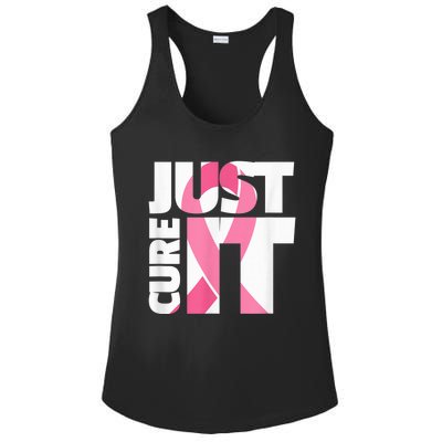 Just Cure It Breast Cancer Fighter Warrior Awareness Ladies PosiCharge Competitor Racerback Tank