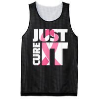 Just Cure It Breast Cancer Fighter Warrior Awareness Mesh Reversible Basketball Jersey Tank