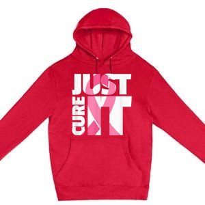 Just Cure It Breast Cancer Fighter Warrior Awareness Premium Pullover Hoodie