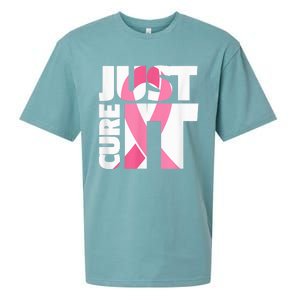 Just Cure It Breast Cancer Fighter Warrior Awareness Sueded Cloud Jersey T-Shirt