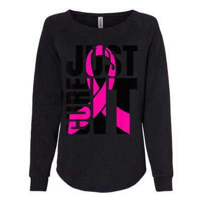 Just Cure It Breast Cancer Awareness Shirts Ribbon Shirt Womens California Wash Sweatshirt