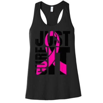 Just Cure It Breast Cancer Awareness Shirts Ribbon Shirt Women's Racerback Tank